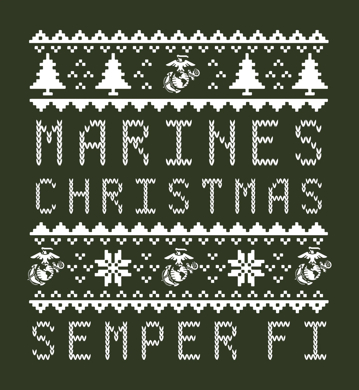 Closeut Marines Christmas Sweatshirt Forest Green