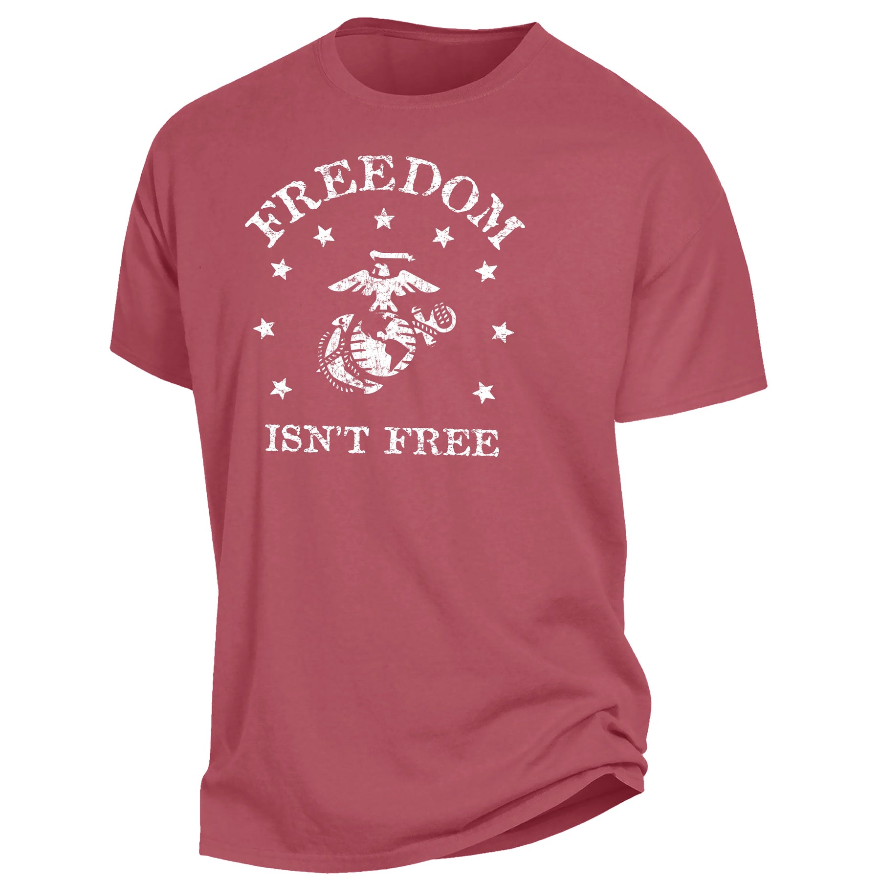 Marines Freedom Isn't Free Comfort Wash Crimson Red Tee