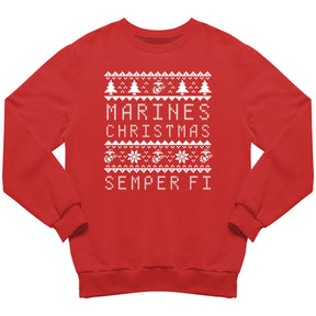 Closeout Marines Christmas Sweatshirt Red