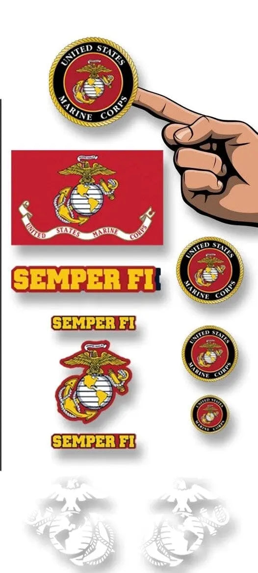 USA-Decal U.S. Marine Corps Logos- Multi Pack