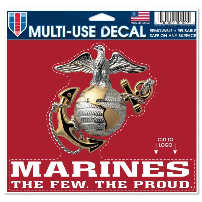 U.S. MARINES MULTI-USE DECAL -LOGO 5" X 6"- Made in USA