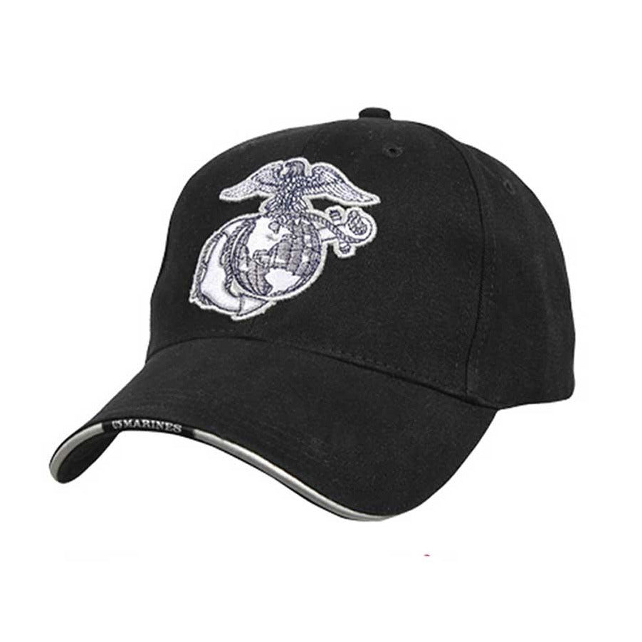 Large Globe & Anchor Black Marine Hat - Marine Corps Direct