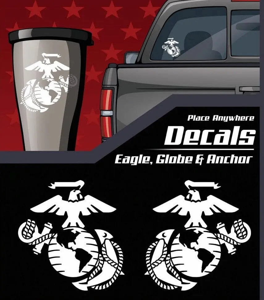 USA-Decal Marine Corps Eagle, Globe and Anchor White Decals