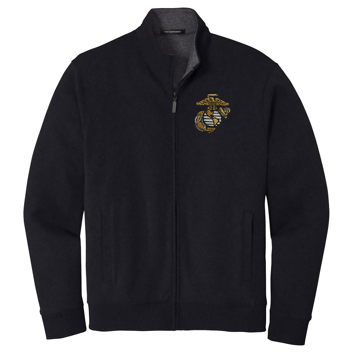 Big EGA Embroidered Black/Heather Interlock Full-Zip Jacket
