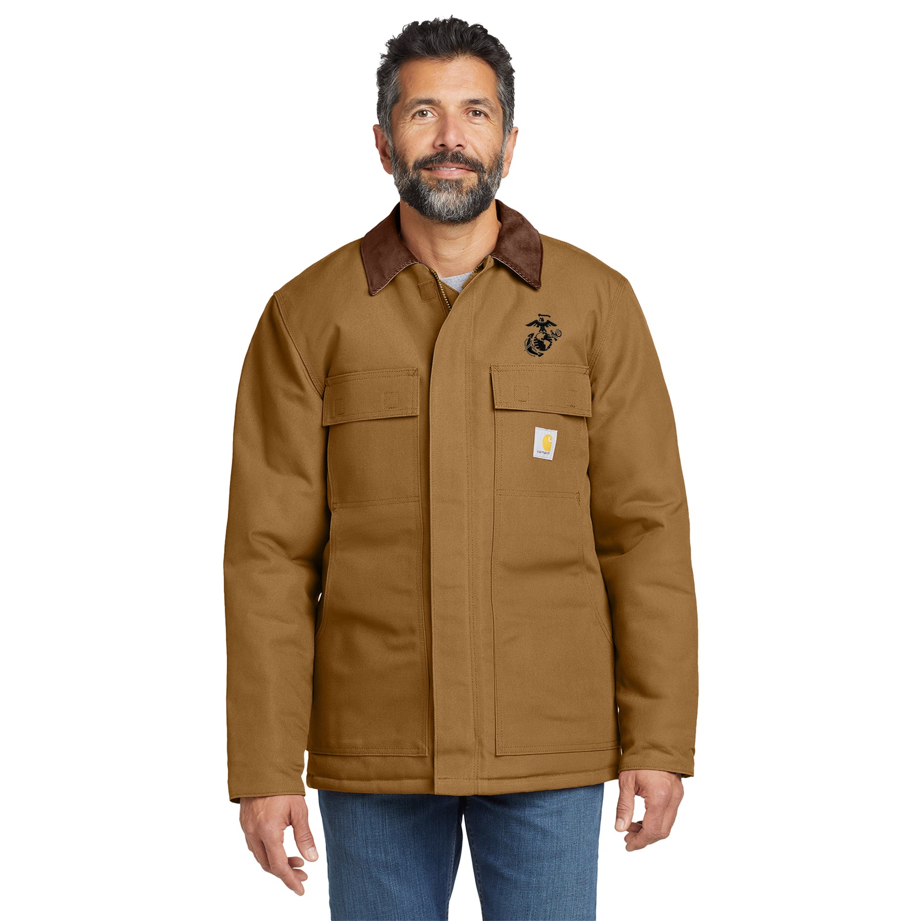 Marines Carhartt ® Duck Traditional Coat with Embroidered Black EGA