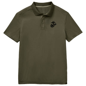 Marines Black EGA Embroidered Performance Polo