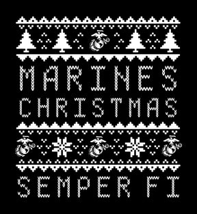 Marines Christmas Sweatshirt Black