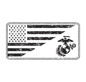 Marines Sand EGA & Split U.S. Flag Coyote Tee