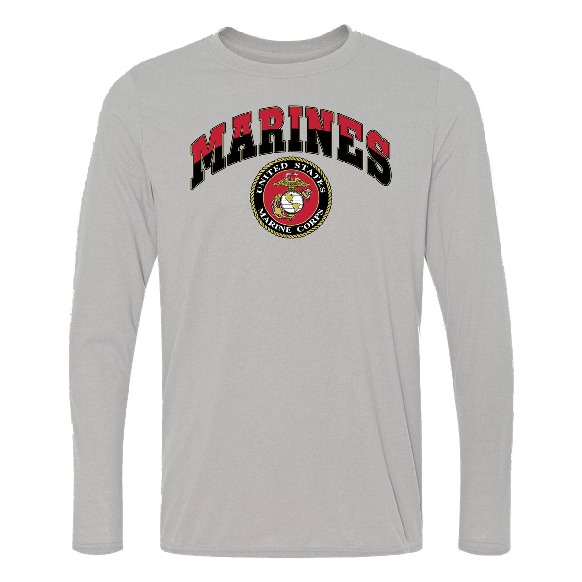 Premium Combat Charged Classic Marines Silver Performance Long Sleeve Tee