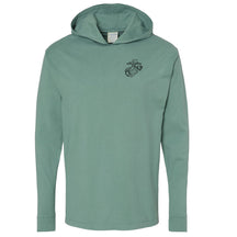 Comfort Wash EGA Lightweight Long Sleeve Hooded Cypress Green Tee