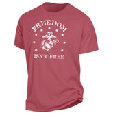 Marines Freedom Isn't Free Comfort Wash Crimson Red Tee