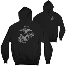 USMC Grey Distressed EGA 2-Sided Hoodie