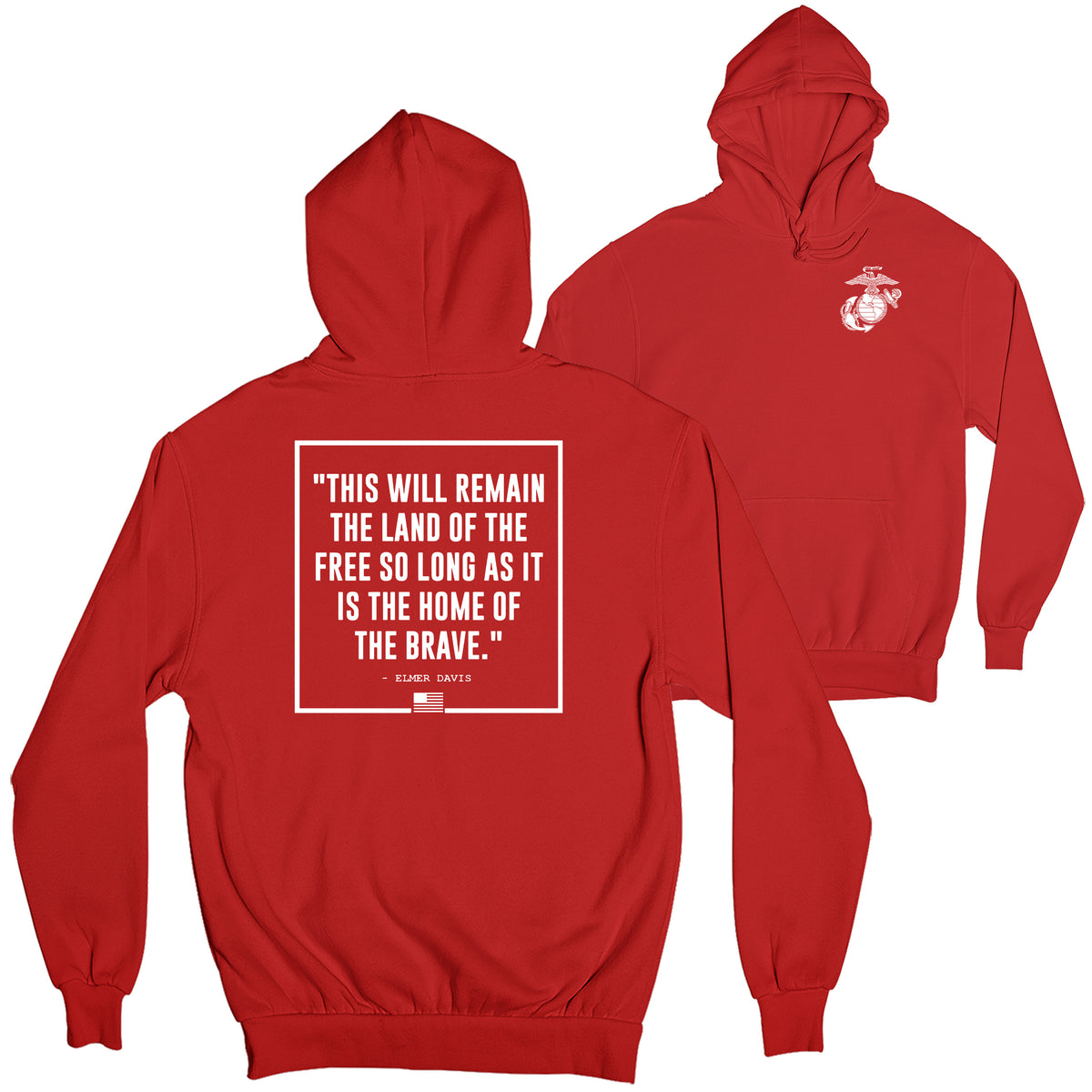 Marines Home Of The Brave Hoodie