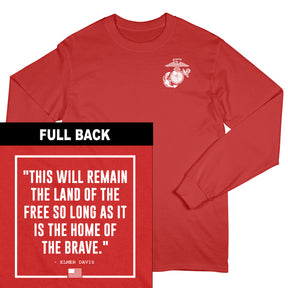 Marines Home Of The Brave Long Sleeve Tee