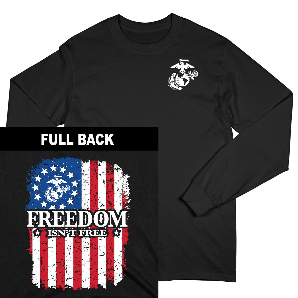 Freedom Flag 2-Sided Long Sleeve Tee