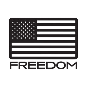 Freedom Blk Flag Chest Seal Military Tee