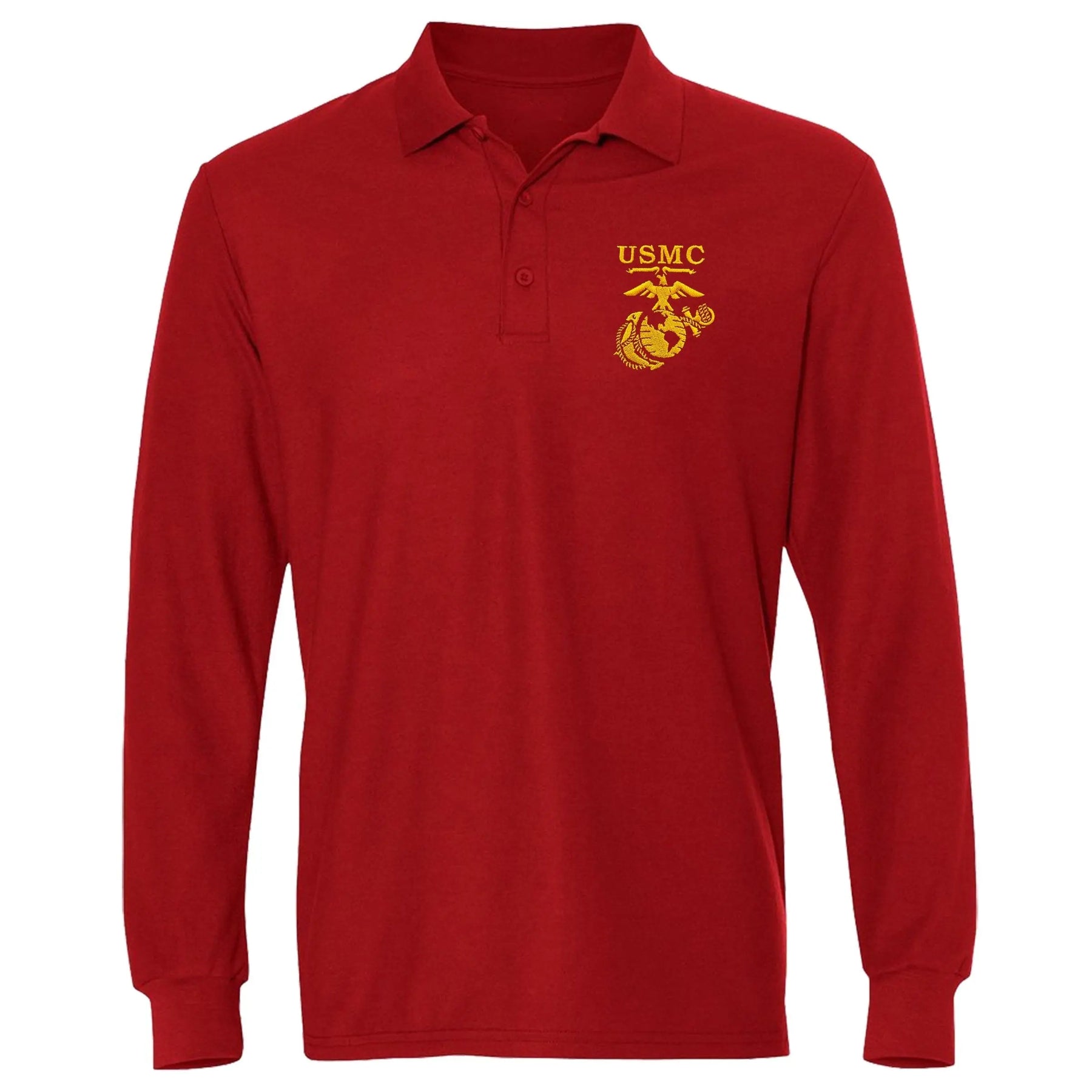 Gold Old School Heritage EGA Embroidered Long Sleeve Polo