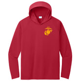 Marines Gold Old School EGA Performance Pullover Hooded Tee