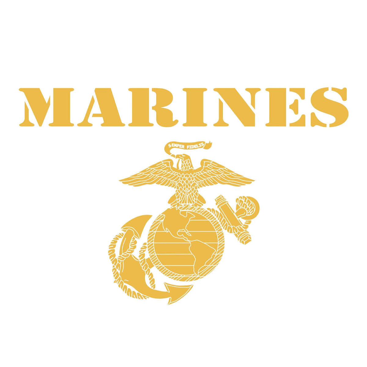 Gold Vintage Marines Performance Long Sleeve Tee