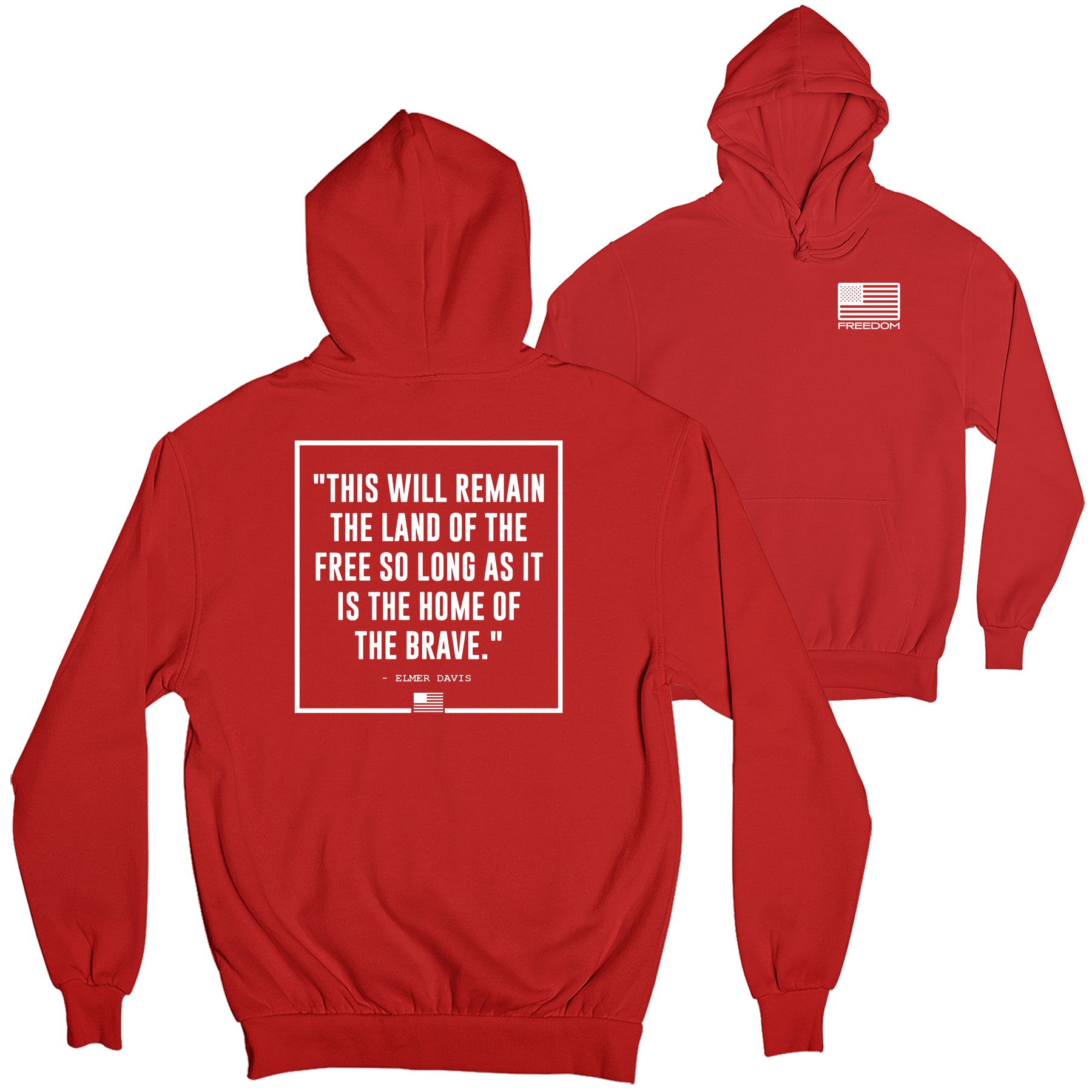 Home Of The Brave Wht Freedom Flag  Hoodie