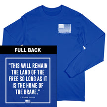 Home Of The Brave Freedom Wht Flag Long Sleeve Tee