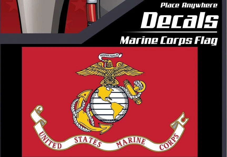 USA-Marines I U.S. Marine Corps Flag 6.5" Wide Decal