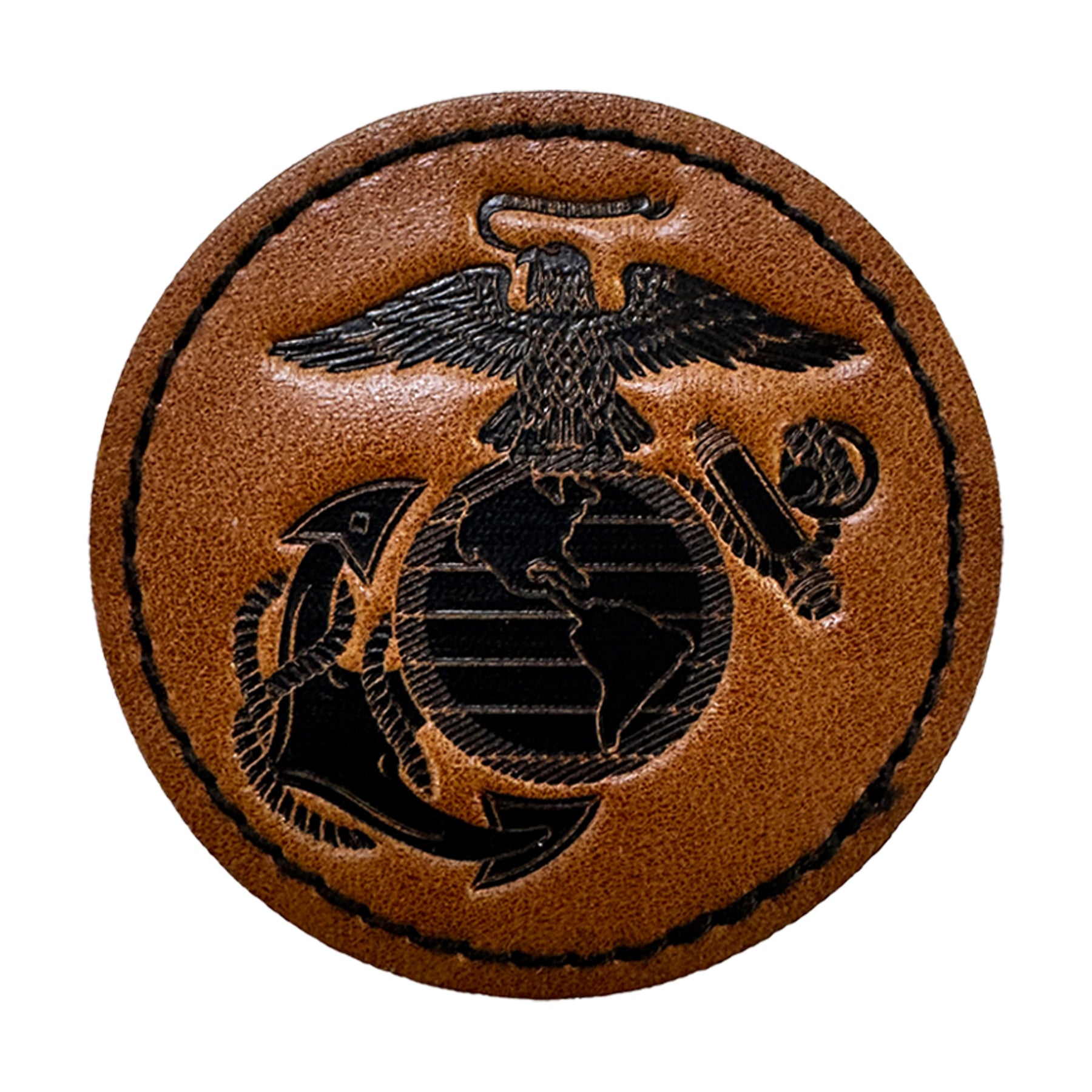 Marines Leather EGA Patch Military Green Fleece Beanie