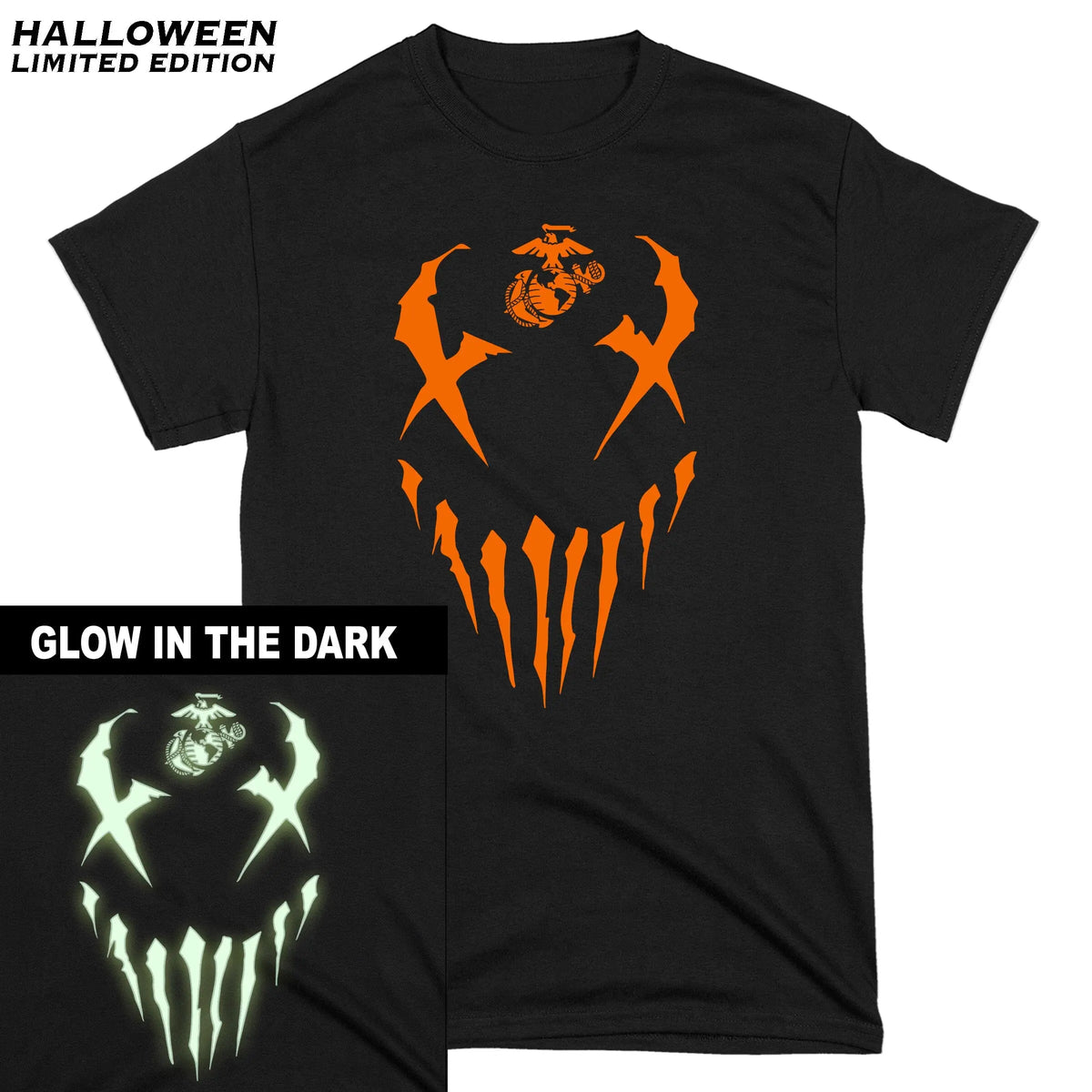 Limited Edition Glow In The Dark Halloween Marines T-Shirt
