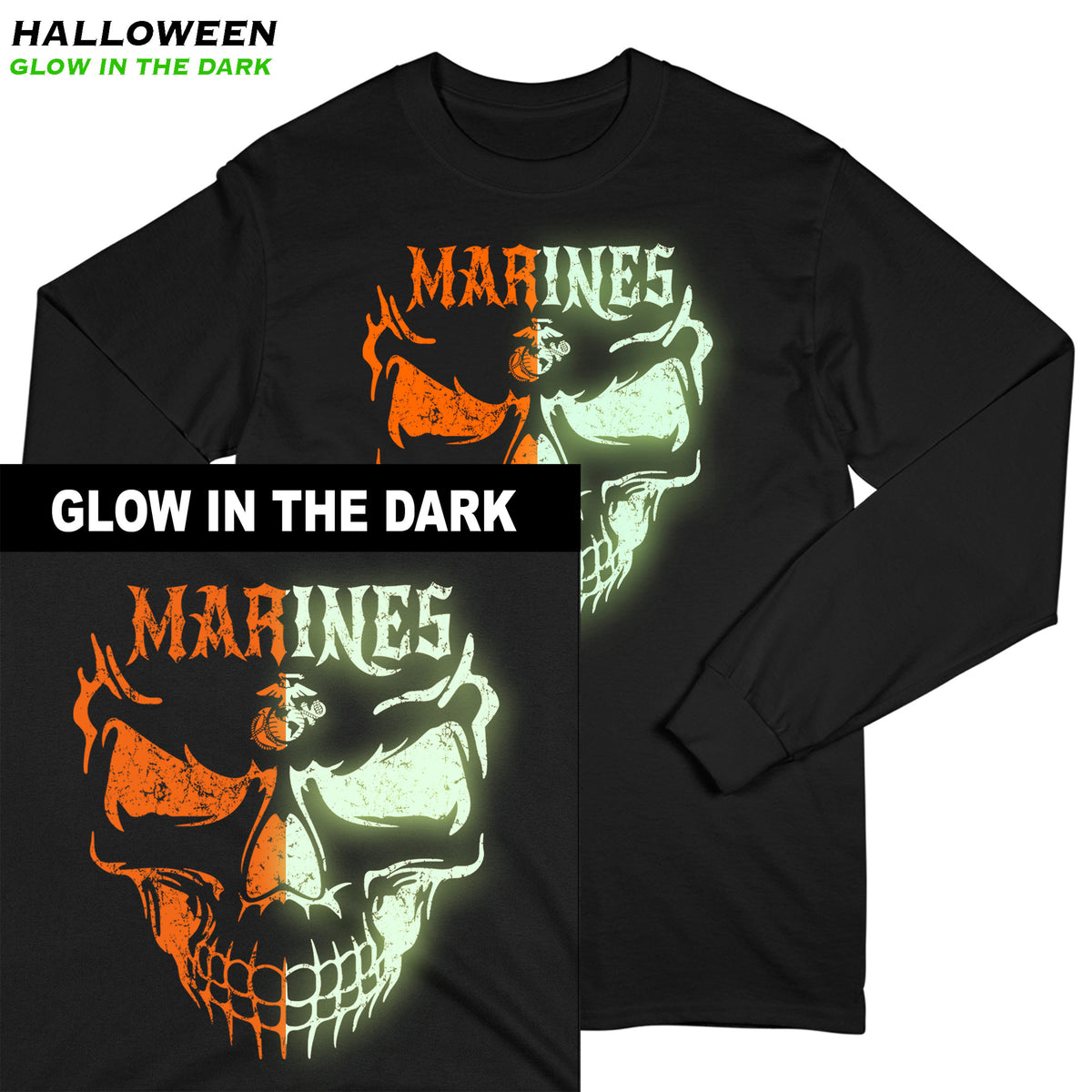 Limited Edition Glow In The Dark Skull Long Sleeve