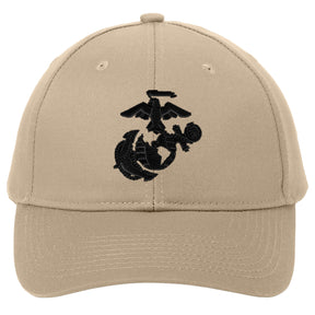 Marines Black EGA Embroidered Khaki Hat