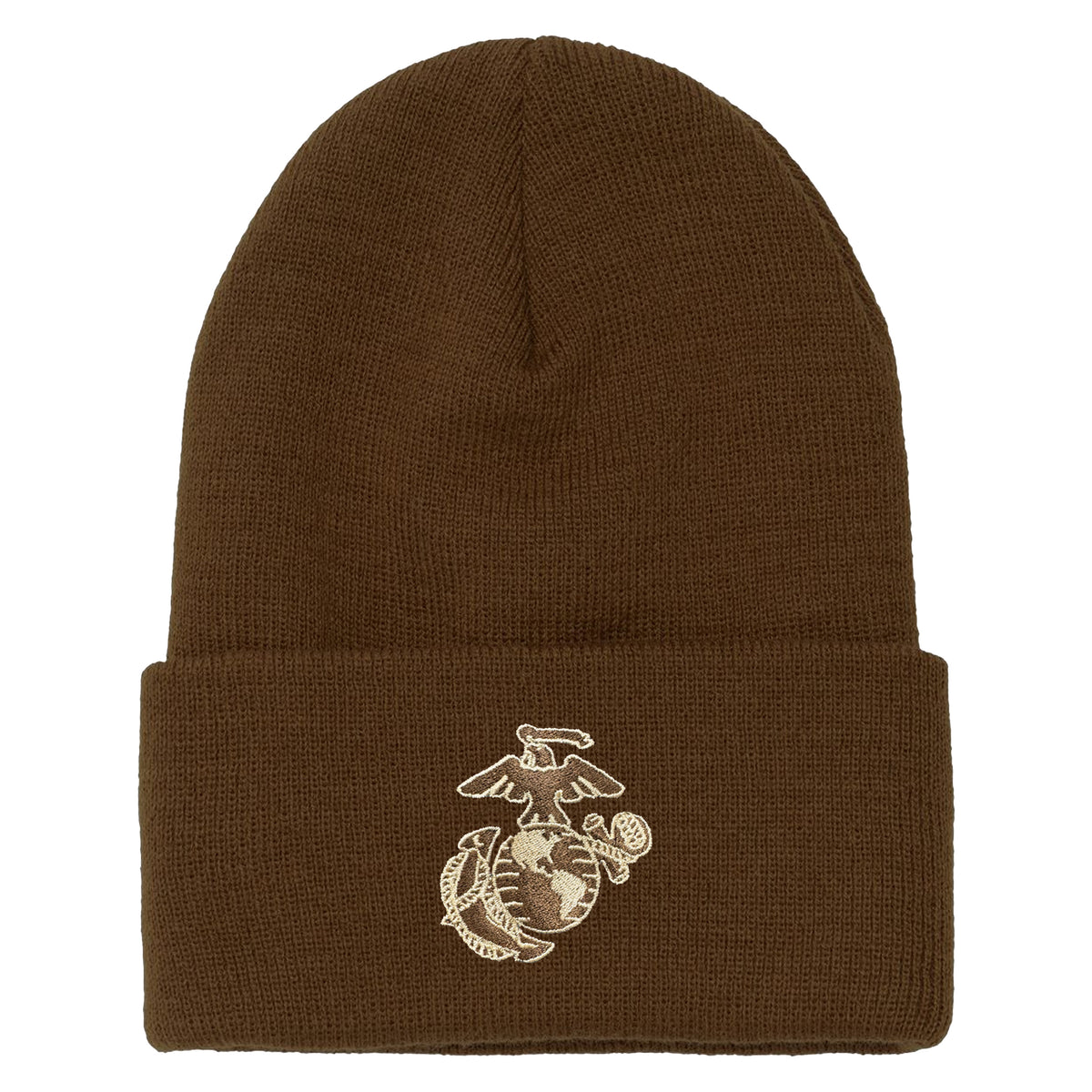 Two Toned Eagle, Globe and Anchor Embroidered Knit Beanie