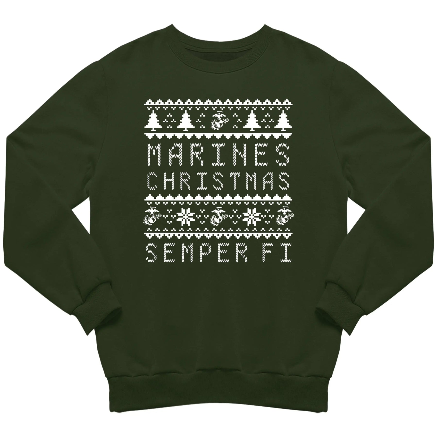 Marines Christmas Sweatshirt Forest Green