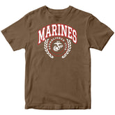 Marines Crest Woodland Brown Tee