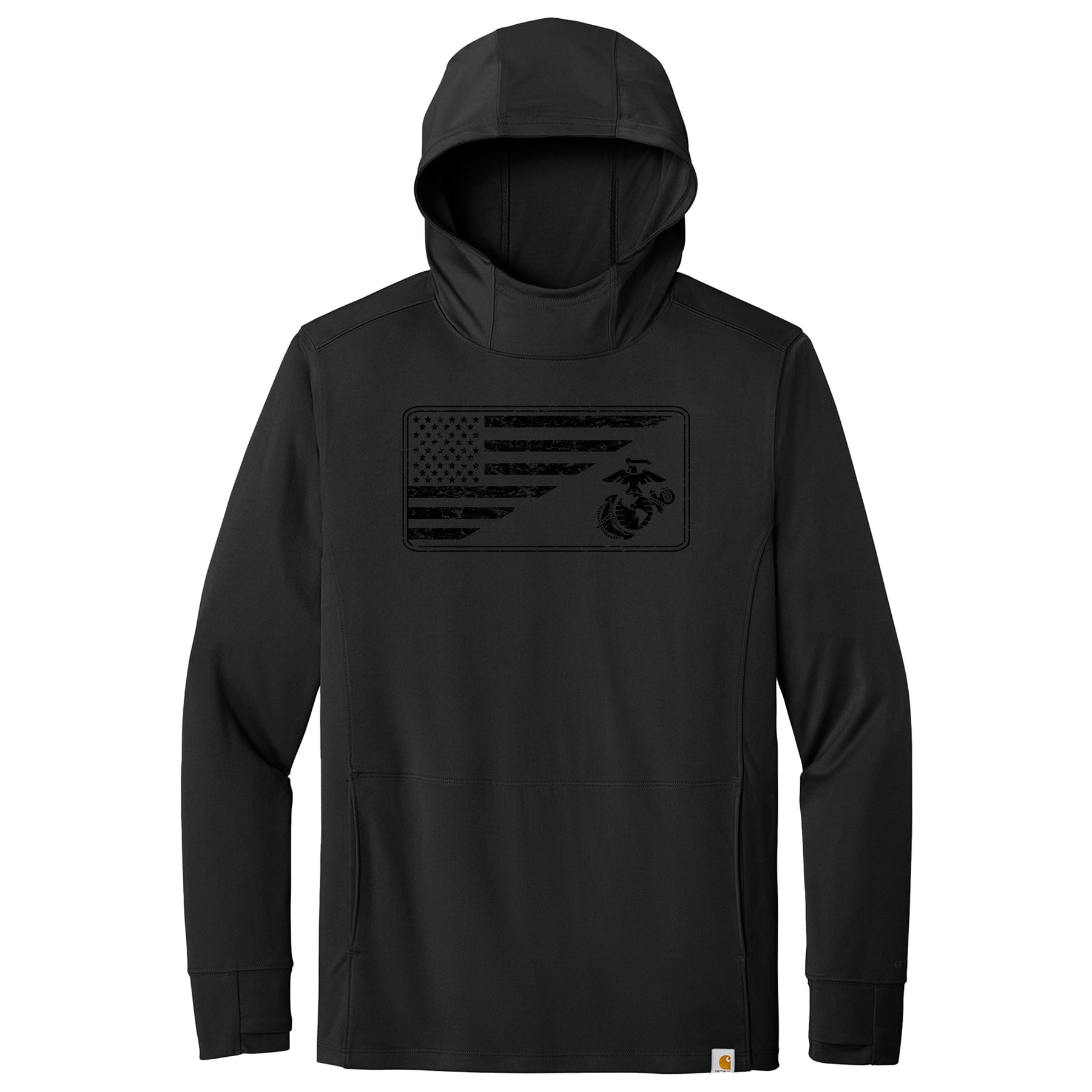 Marines Split Flag & EGA Carhartt Sun Defender Hooded Long Sleeve T-Shirt