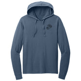 Marines EGA Bleach Washed Hooded Pullover Tee - Denim