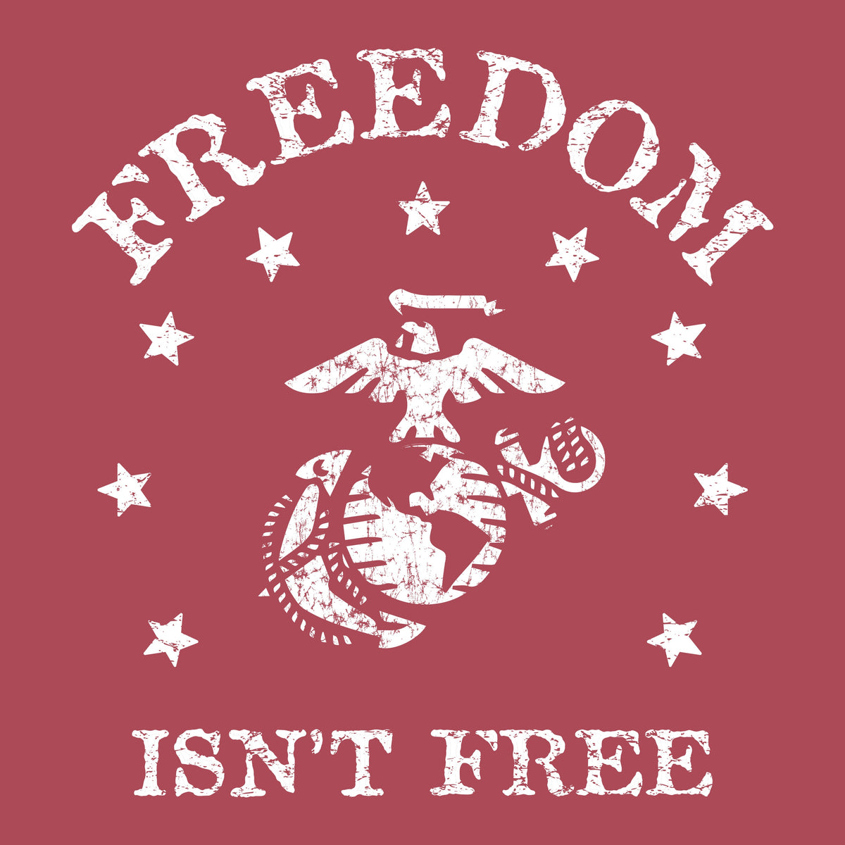 Marines Freedom Isn't Free Comfort Wash Crimson Red Tee
