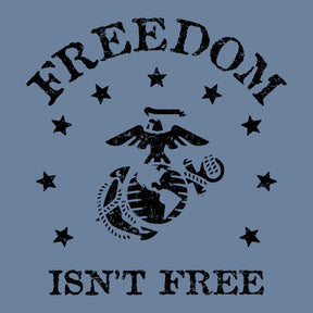 Marines Freedom Isn't Free Comfort Wash Saltwater Blue Long Sleeve Tee