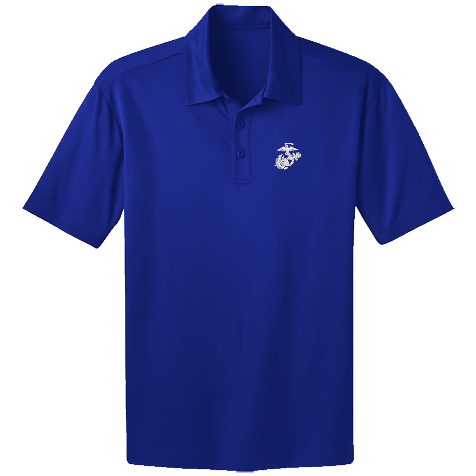 Marines White EGA Embroidered Performance Polo