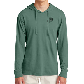 Marines EGA Bleach Washed Hooded Pullover Tee - Cypress Green