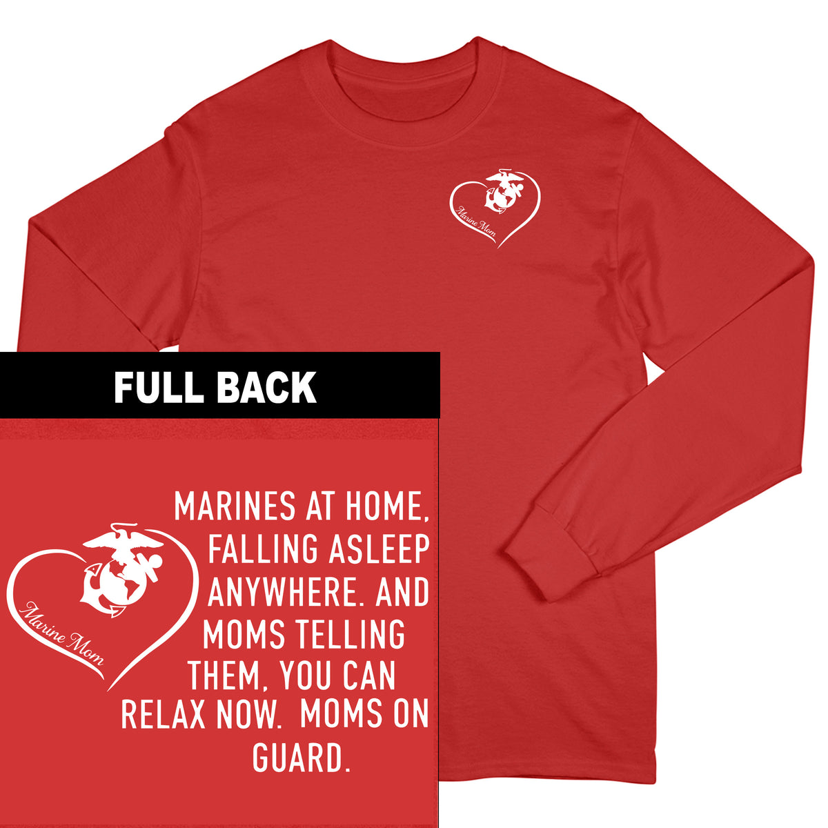 Marines Mom On Guard Long Sleeve Tee