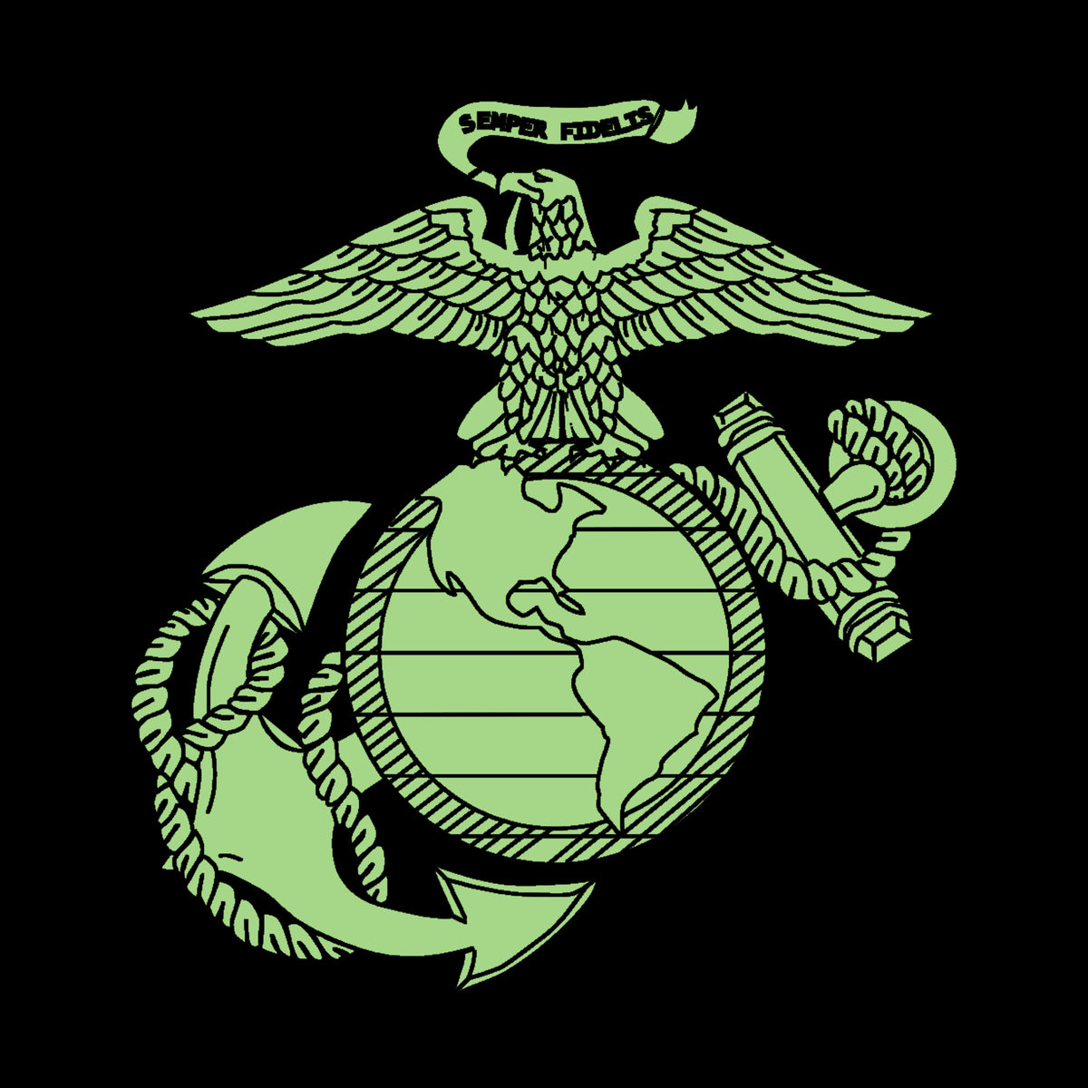 Closeout Marines Moss Green EGA Long Sleeve Tee