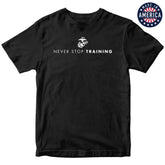 USA Never Stop Training Black Tee