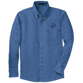 Marines Navy EGA Embroidered Dark Denim Button Up