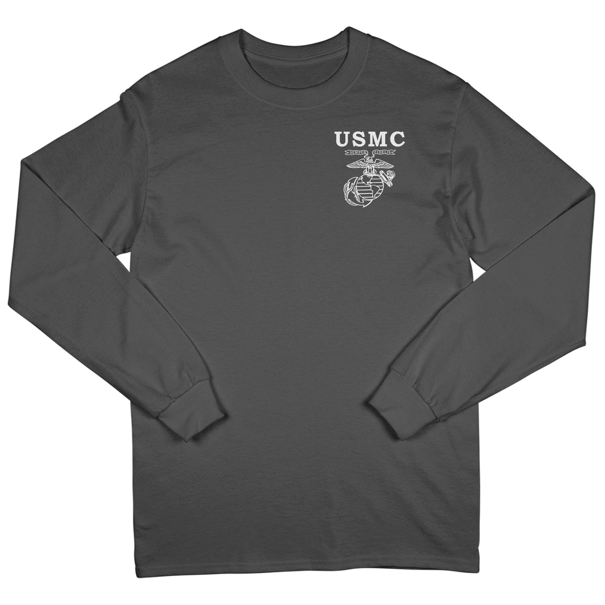 Marines White Old School Heritage Chest Seal Long Sleeve Tee