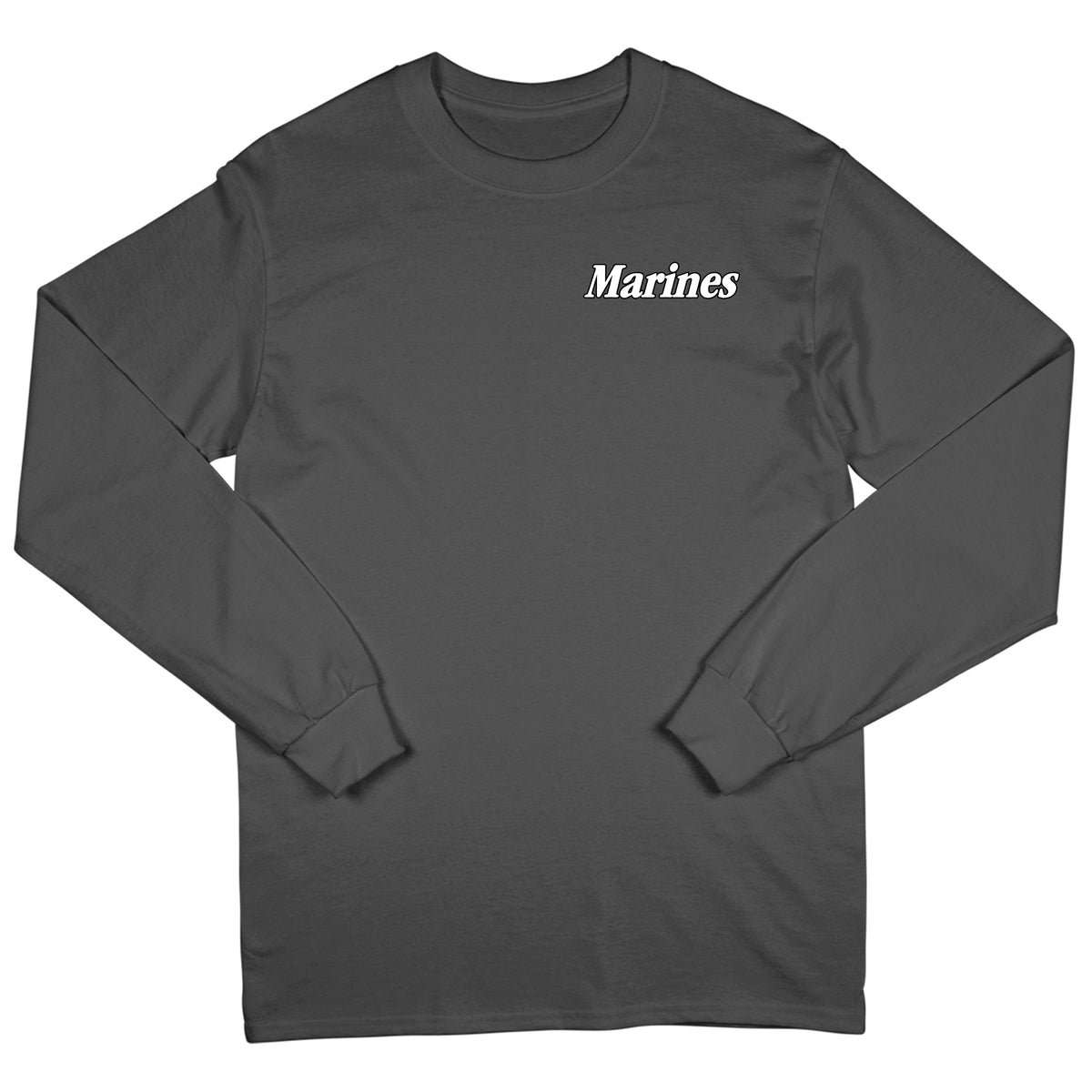 Closeout Charcoal Outlined Marines Chest Seal Long Sleeve Tee