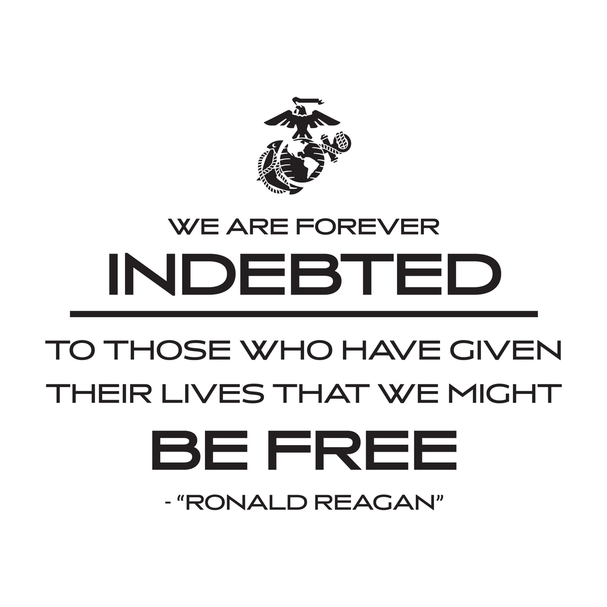 Ronald Reagan Indebted Quote 2-Sided Long Sleeve Tee