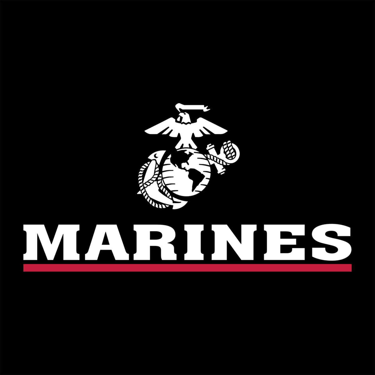 USA Marines Red Line Black Tee