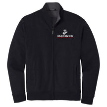 Marines Red Line Embroidered Black/Heather Full-Zip Jacket