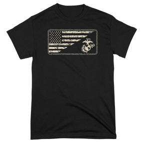 Marines Sand EGA & Split U.S. Flag T-Shirt