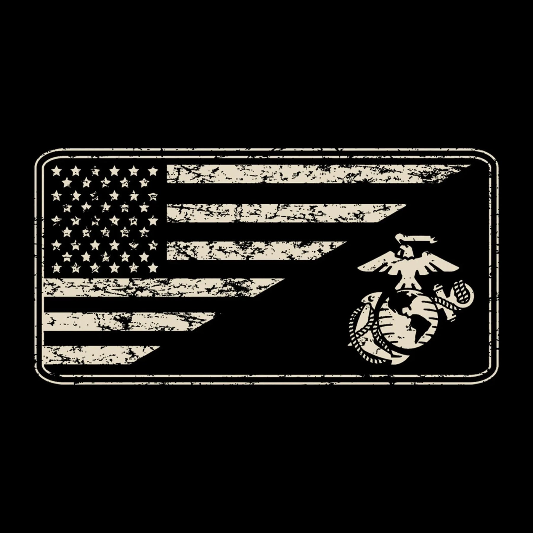 Marines Sand EGA & Split U.S. Flag Tee